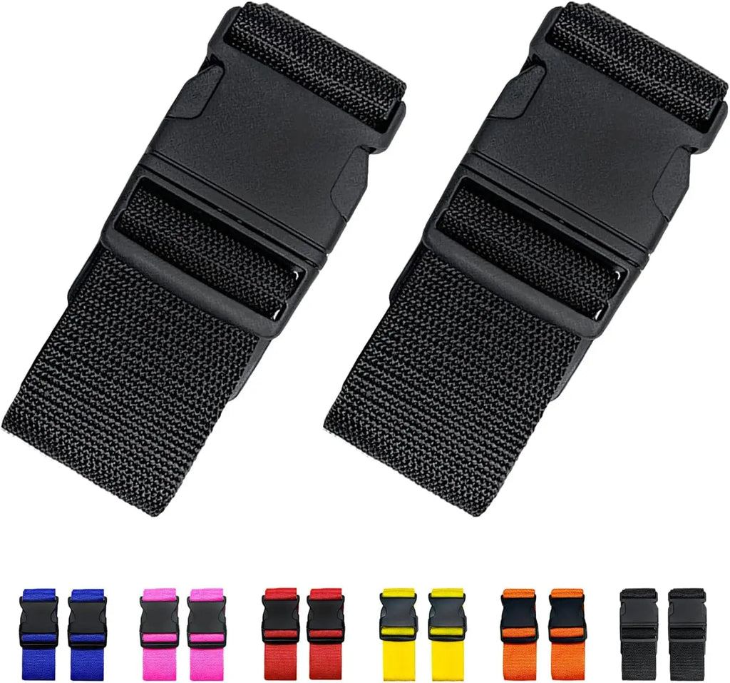2 Pack Bright Color Adjustable Luggage Straps Suitcase Belts Travel Accessories for Suitcase Bag (120-200CM X 2.5CM)