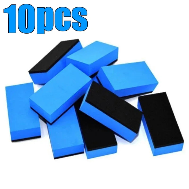 1/30PCS Car Ceramic Coating Sponge Applicator Glass Nano Wax Coat Sponges Blue Square Sponge and Cloth Car Cleaning Brush