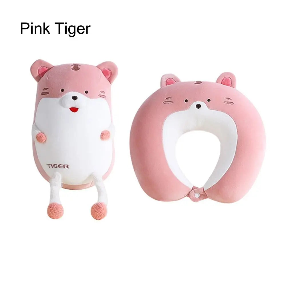 2 in-1 U-Shape Cute Penguin Neck Pillow Travel Neck Pillow Changable Cartoon Neck Pillow for Camping Hiking