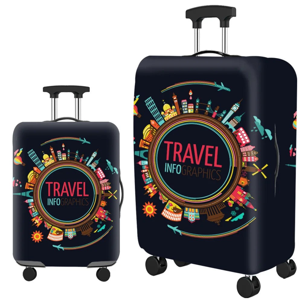Popular Luggage Protective Cover Elastic Cloth Thickened Dust-proof Trolley Suitcase Cover Travel Accessories For 18-30Inch Case