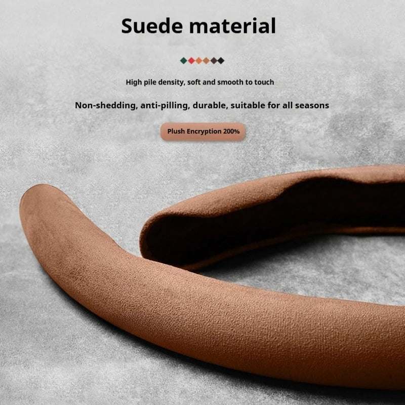 Suitable for Mg Non-Slip Buckle Segmented Suede Steering Wheel Cover Suitable for Zs Mg3 Hybrid Luxury 2025 One Mg4 Mulan Hs 5 6