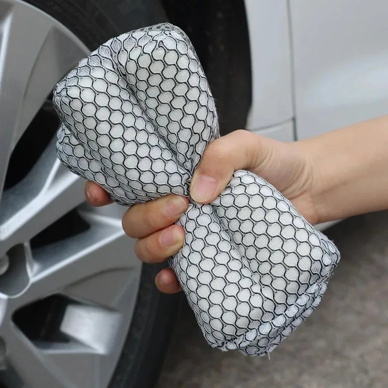 Washing Ultra Soft Water-Absorbent Mesh Car Mesh Sponges Wash Sponge Double-sided Honeycomb for Car To Clean Glass Paint Dirty