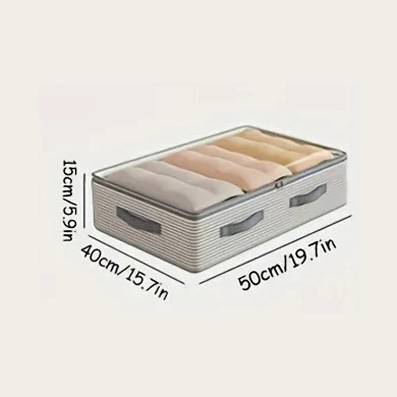 Non-Woven Large Storage Organizer Bag -Heavy-Duty Fabric with Clear Window Multi-Layer Clothing Organizer for Closet Under-Bed