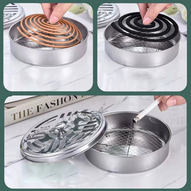 Mosquito Coil Tray Portable Holder Hotel Insect Repellent Rack With Cover Summer Anti-mosquito Home Camping Outdoor Supply
