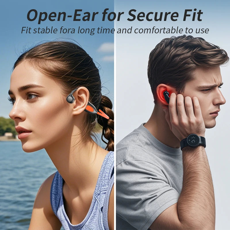 Air Conduction Headphones High Quality 5.4 Bone Conduction Sports Bluetooth Headphones Hifi Stereo Music with Mic Earbuds