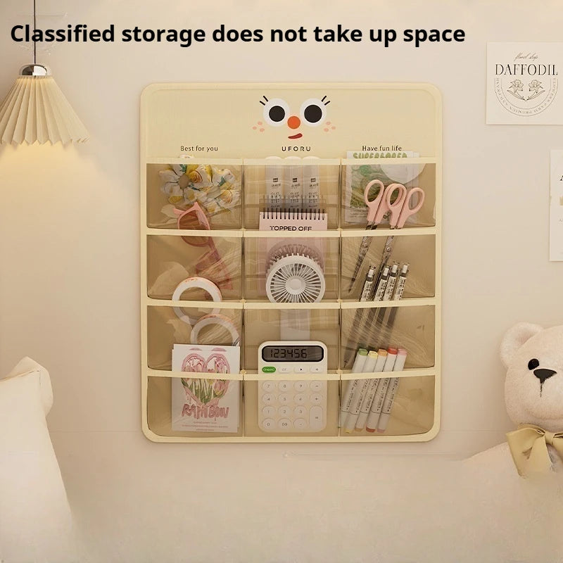 Storage Bag Bedside Mobile Phone Storage Bag Fabric Storage Hanging Bag Student Dormitory Wall-mounted Multifunctional