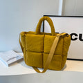 MOODS Square Shoulder Crossbody Bags For Women 2024 Spring New Trendy Cotton Padded Handbags Lux Large Capacity Quilted Tote Bag