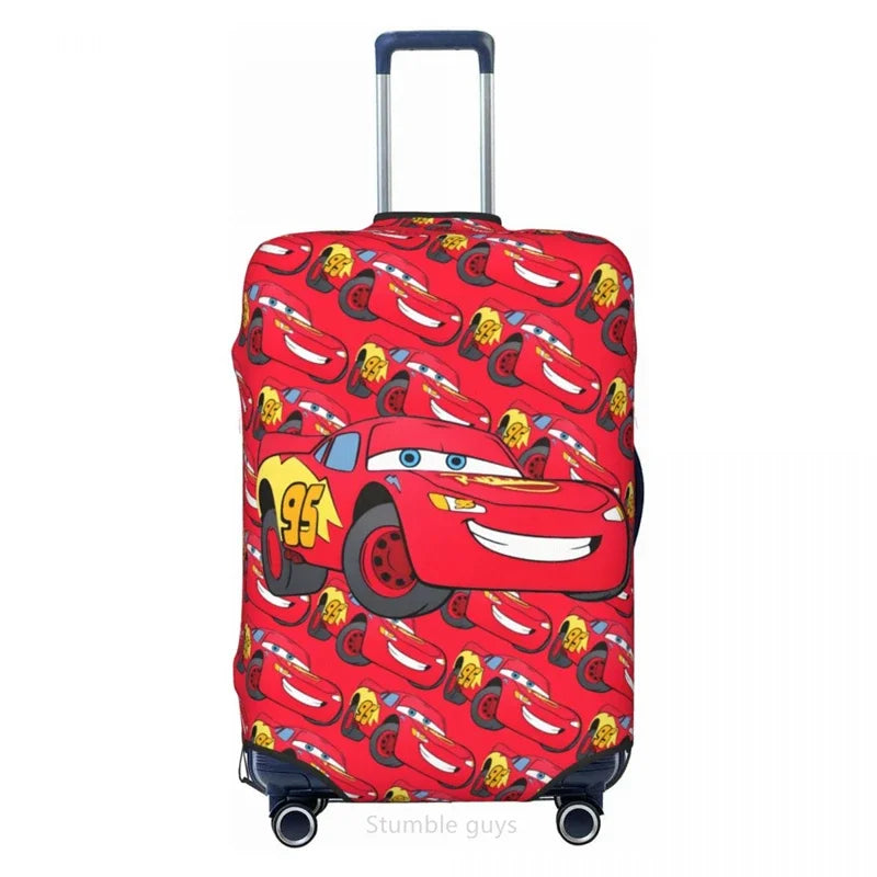 Travel Essential Elastic Luggage Cover Car Print Fits 18-32 Inch Suitcases Durable Dustproof Washable Anti-Scratch