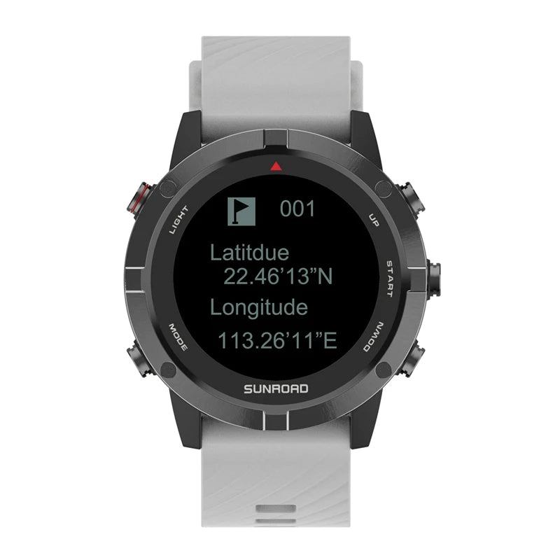Sunroad GPS Sports Watch Digital Altimeter Compass Barometer Waterproof Cycling Running Swimming Heart Rate Monitor BT Watches