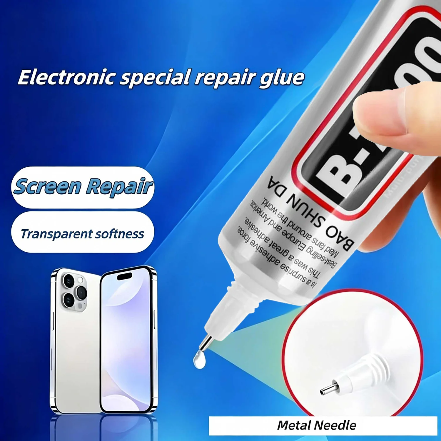b7000 Cell Phone Adhesive,Transparent Glue, Screen Glue for Jewelry, Glass Fabric Craft Paper Wood, Waterproof, High-Performance