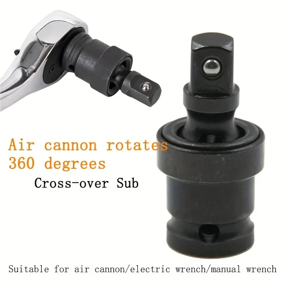 1/2 Inch Drive Universal Joint Socket Adapter, 360° Swivel Steel Ball Impact Socket for Electric Wrench Efficiency Enhancement,