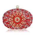 Flower Rhinestones Evening Bags Metal Prom Clutch Diamonds Clutch with Chain Shoulder Handbags Wedding Female Dress Purse Gift