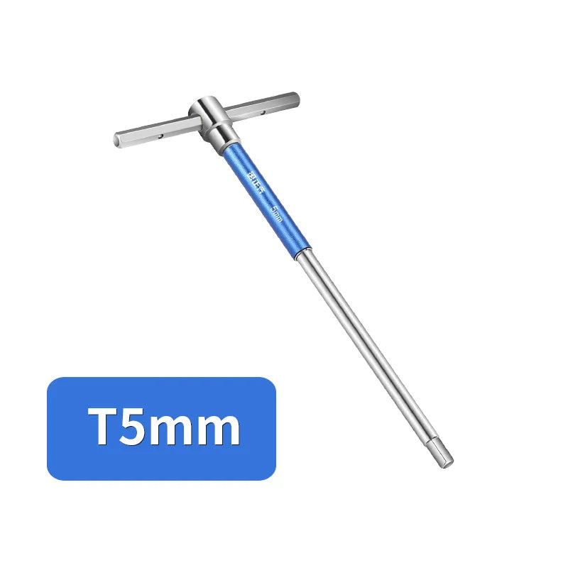 T-Type Hex Torque Wrench Mechanical Workshop Hand Tools Elongated Rotating Hexagonal Sliding Rod Screwdrivers 2-10mm