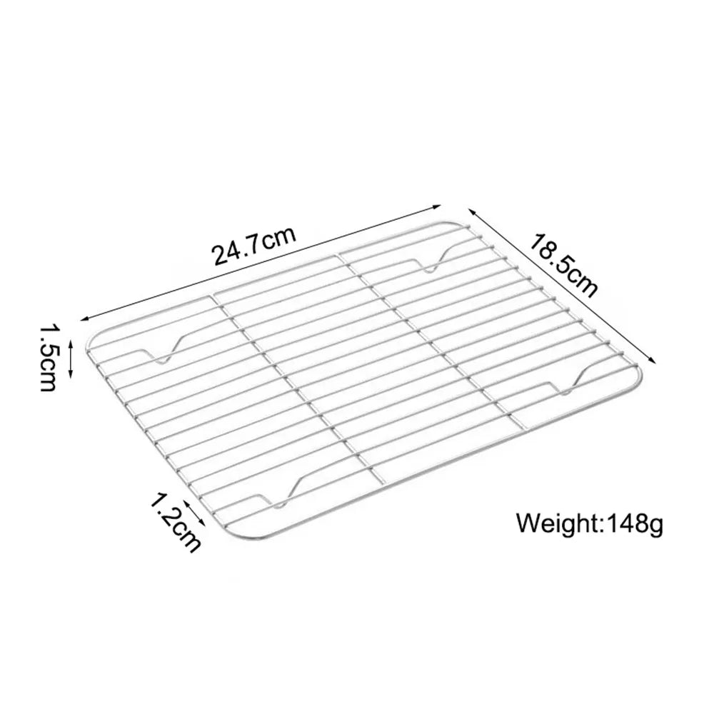 Stainless Steel Grill Plate Barbecue Cooking Mesh Shelf Non-stick Cooling Rack BBQ Tray Baking Tray