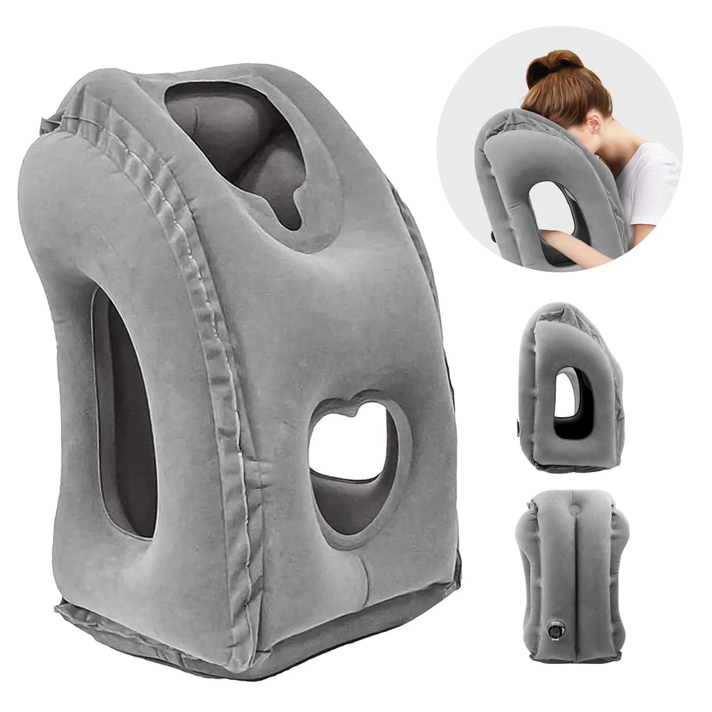 1pc Inflatable Travel Pillow Airplane Pillow With Patented Valve Design Neck Head Support Travel Accessories