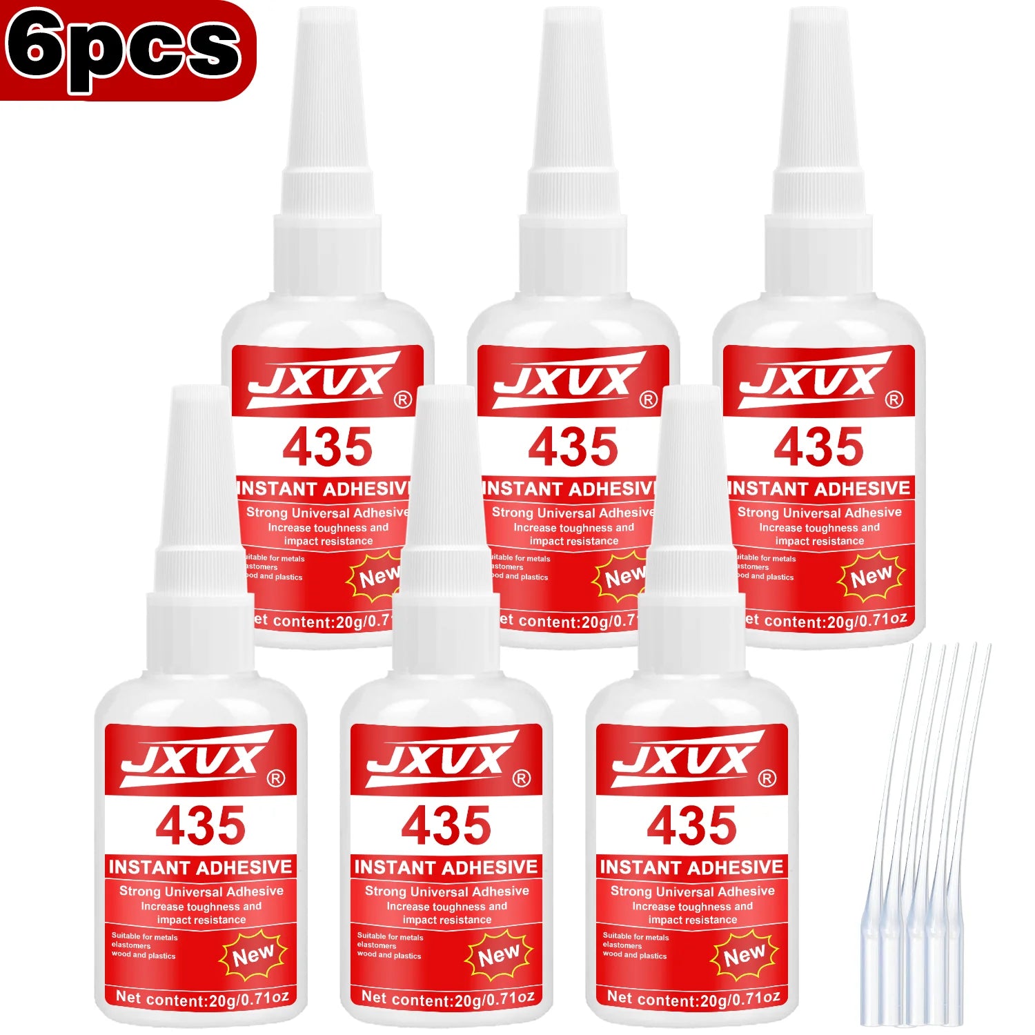 JXVX Fletching Glue 20g, Heavy Duty Arrow Glue Kit for Carbon, Aluminum, Wood Shafts, Instant & Clear Arrow Insert Adhesive Bonder for Fletching Vanes, Feathers and Inserts,1-10pcs.