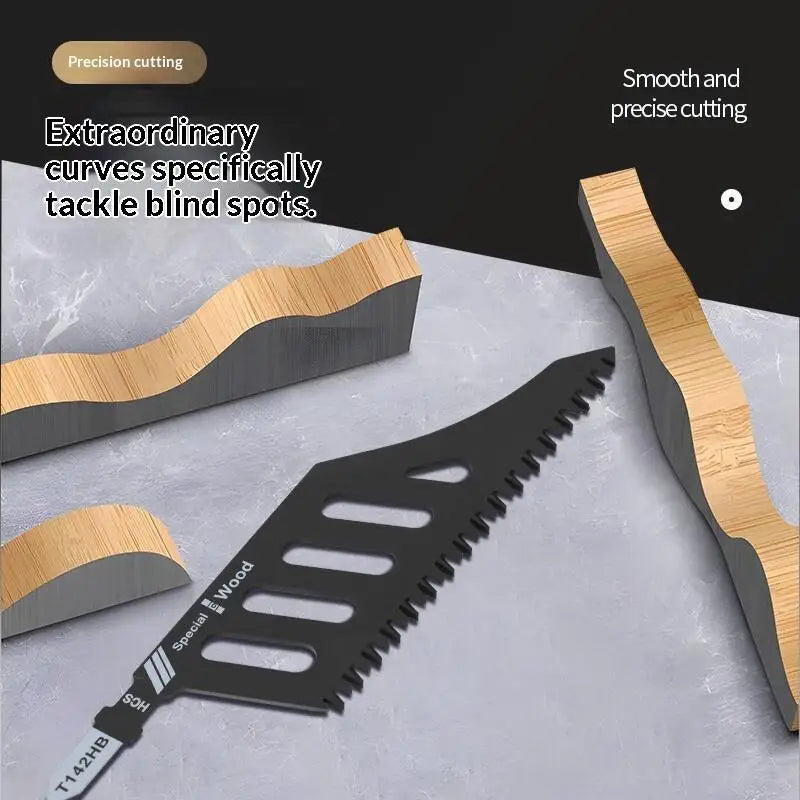 1/5Pcs T Shank Flush Cutting Replacement Blades Curved Jigsaw Blade For Precision Ground Teeth