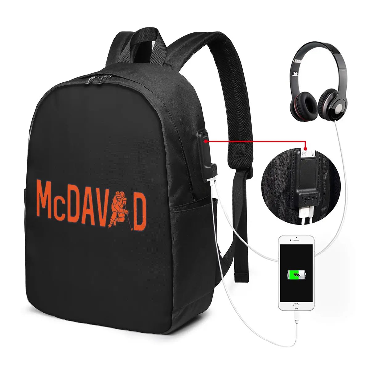 Connor McDavid  For Edmonton Oilers Fans Backpack Travel Notebook Bag Computer College Student School Bag Laptop Shoulder Bags