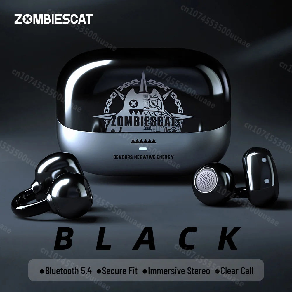 Zombiescat B15 OWS Ear Clip Earphones 360° Immersive Stereo Bluetooth 5.4 Headphone IPX4 Waterproof Sports TWS Wireless Earbuds