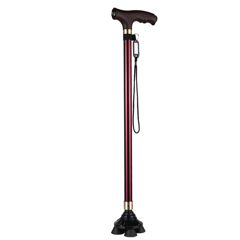 Non-slip Walking Sticks For The Elderly Retractable Aluminum Alloy Multifunctional Cane With Led Light Old Men Crutch
