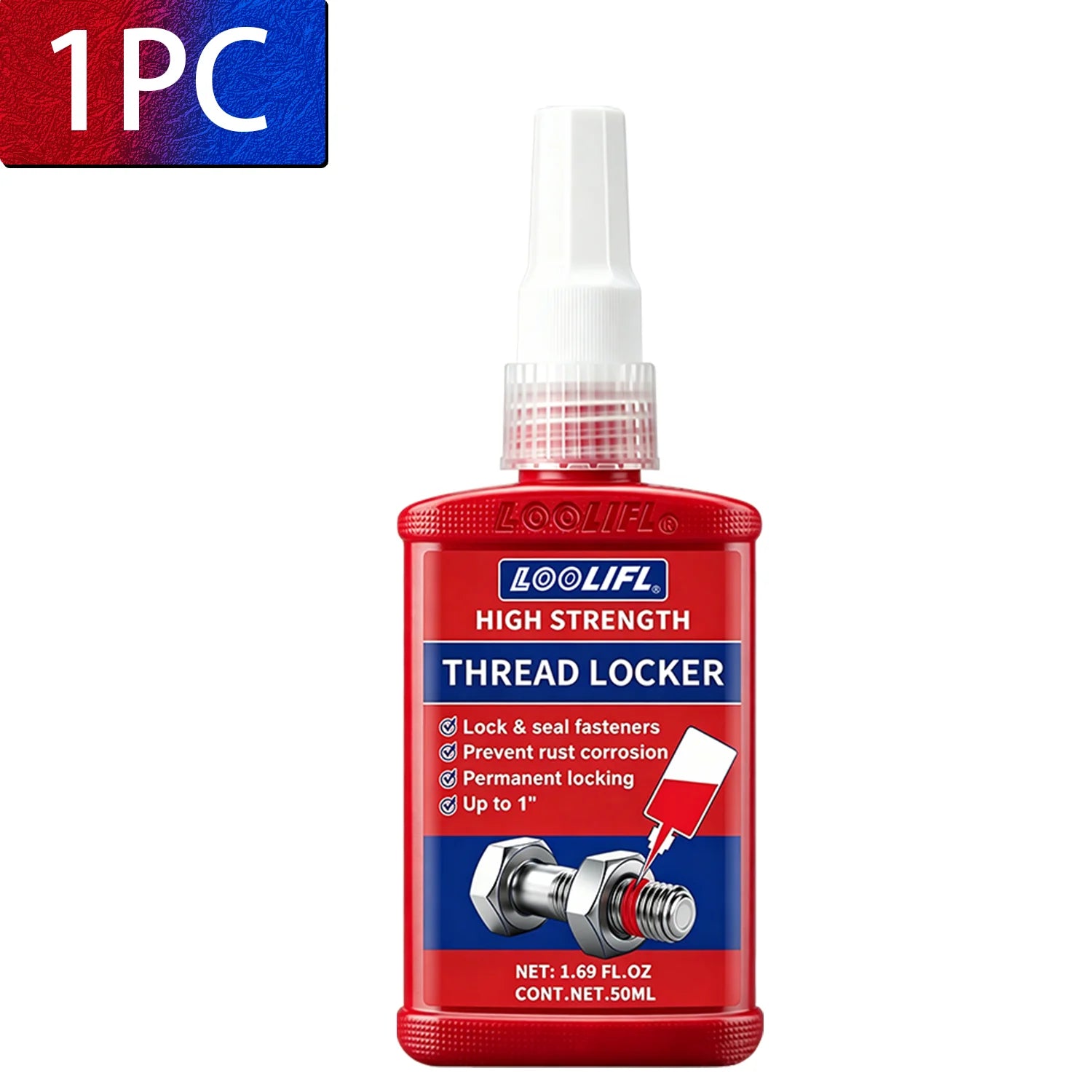 High Medium Strength Threadlocker 243 271 Bolt Anti-Loose Seal Glue Oil Heat Vibration Resistant Metal Thread Compound 50ML 10G