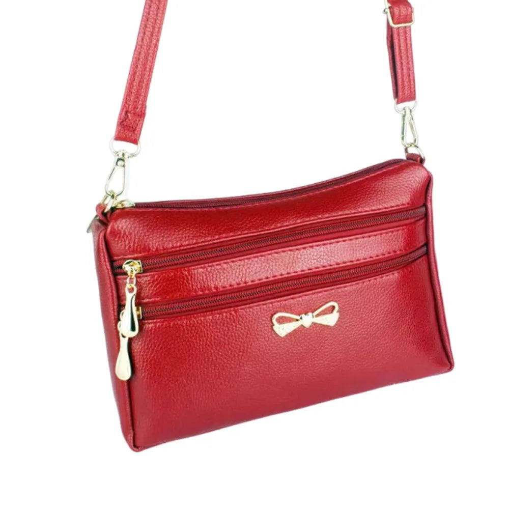 Fashion Square Shape Mom Crossbody Bag PU Urban Simple Shoulder Crossbody Bags Multi-Layer Shopping Bag Daily Use