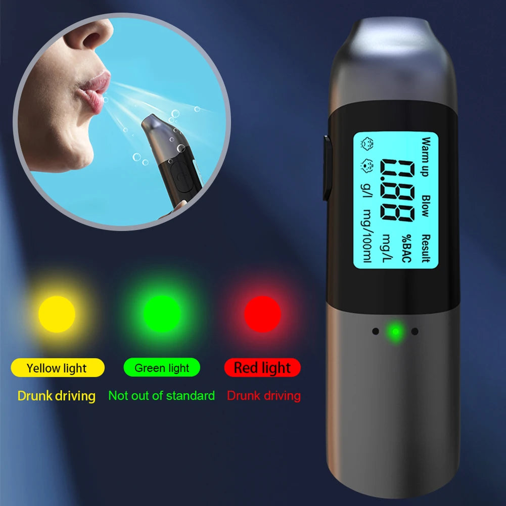 Portable Non-Contact Alcohol Tester with LCD Screen Display Alcoholmeter Alcohol Tester Accuracy Breathalyzer Diagnostic Tool