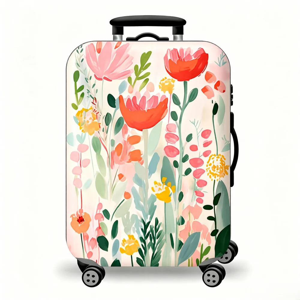 Sweet and cute flower love printed suitcase cover, elastic fabric washable travel trolley case cover