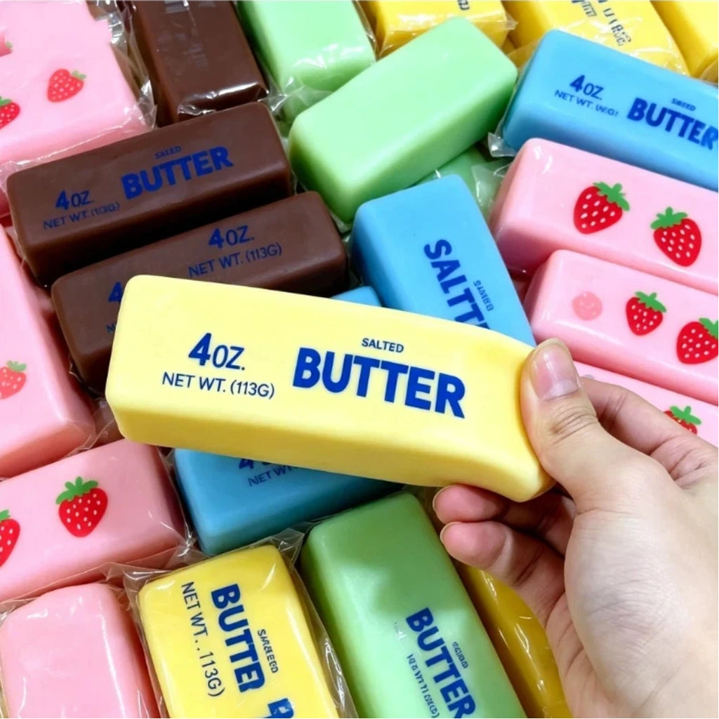 Squishy Elastic Butter Stick Fidget Toy Blind Box Stress Relief Funny Decompression Prank Squeeze Toy for Anxiety Relief
