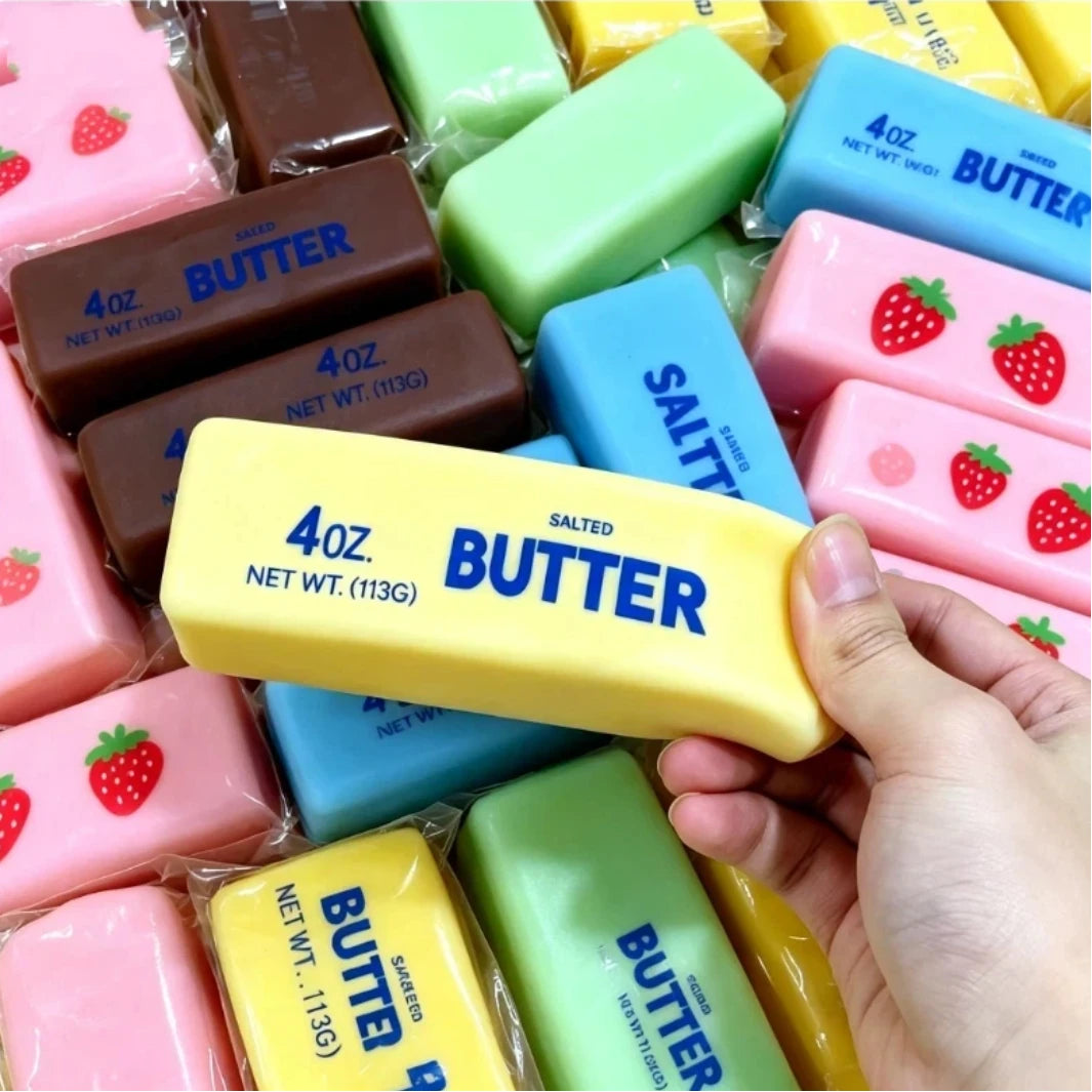Squishy Elastic Butter Stick Fidget Toy Blind Box Stress Relief Funny Decompression Prank Squeeze Toy for Anxiety Relief