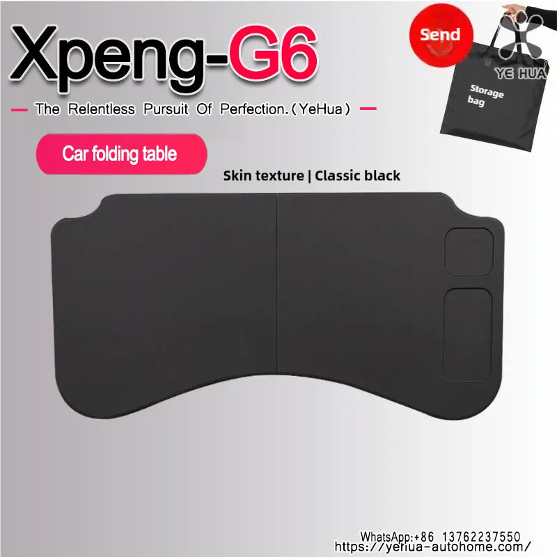 Folding Table For Xpeng G6 2023-2025 Multifunctional Laptop Notebook Desk Food Tray Car Drink Holder Tray Table
