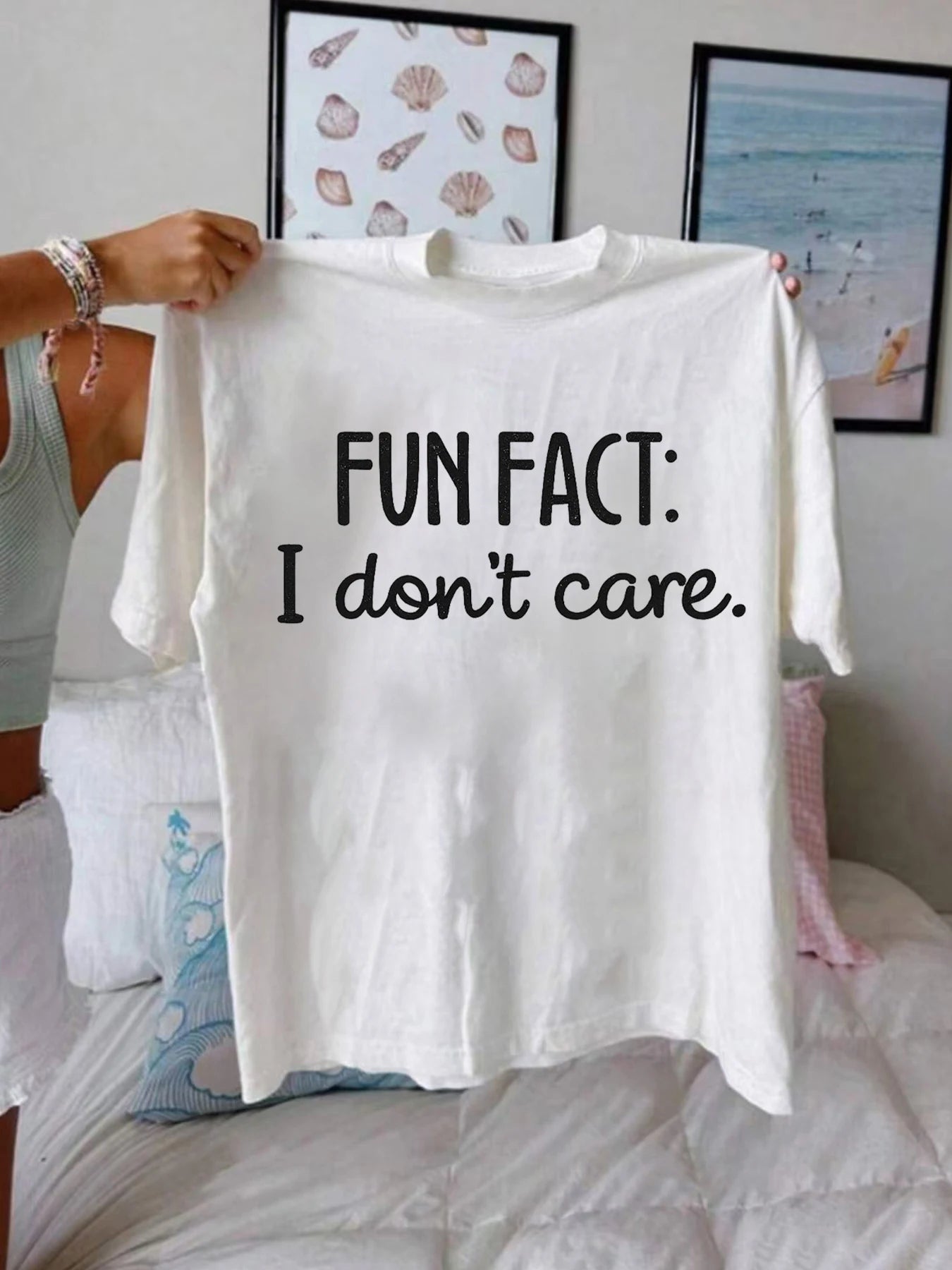 【WZM1021167】Fun print plus size women's round neck T-shirt summer casual street fashion women's Joker short sleeve T-shirt