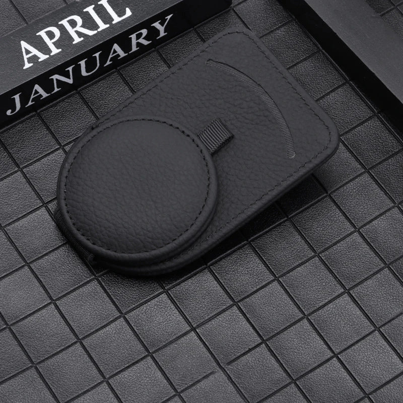 PU Leather Glasses and Card Holders in Car Magnetic Sunglass Frame Eyeglass Hanger Clip for Car Sun Visor Car Glasses Frame