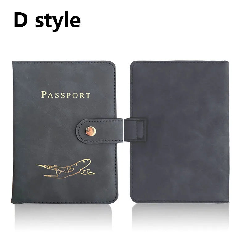 Leather Passport Holder Covers Case for Travel Essentials Credit Card Wallet Passport Book for Women/Men Buckle Passport Cover