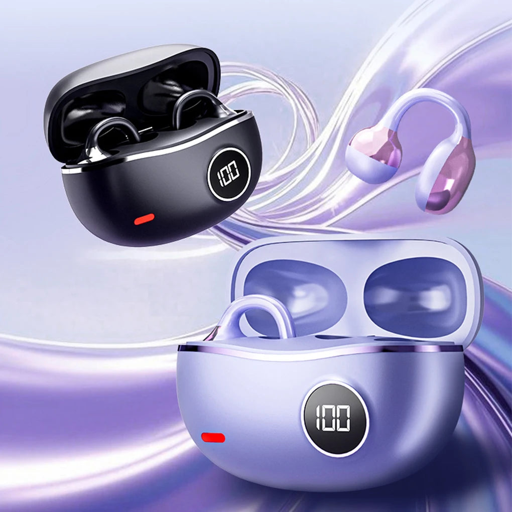 New Wireless Headphones Bluetooth Headset With Mic Handsfree Noise Canceling Earphones Clip Ear Music Sports Gaming Earplug