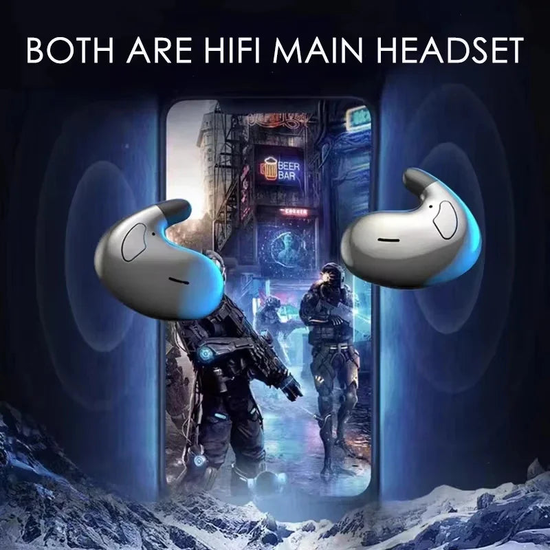 MD528 Sleep Invisible Earbuds Tiny Headphone Sport Stereo Bluetooth 5.3 Earphones Hidden Noise Cancelling Wireless Headset