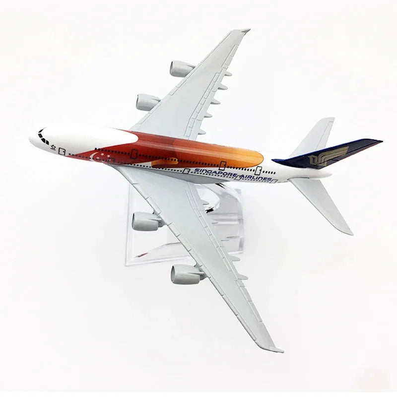 16cm Airline Models Singapore Airlines A380 /A350 /B747 Model Airplane Diecast Metal 1/400 Scale Toy Planes Collected Gift