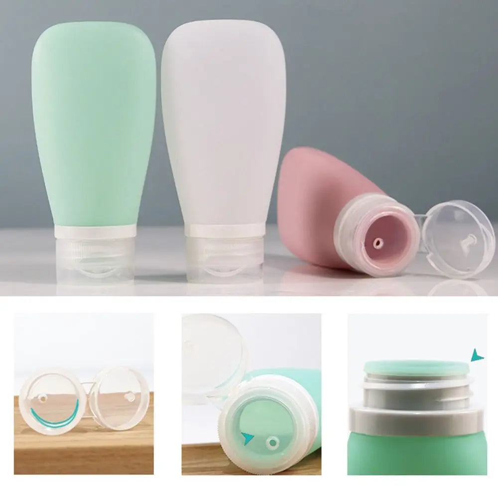 Silicone Travel Toiletry Bottles Leakproof Refillable Cosmetic Storage Containers 30/60/90ml Shampoo Container Lotion Bottles