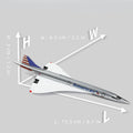 1/400 Scale France British American Concorde Airplane Model Toy 16cm Mini Airplane Model For Collection or Children's toy gifts