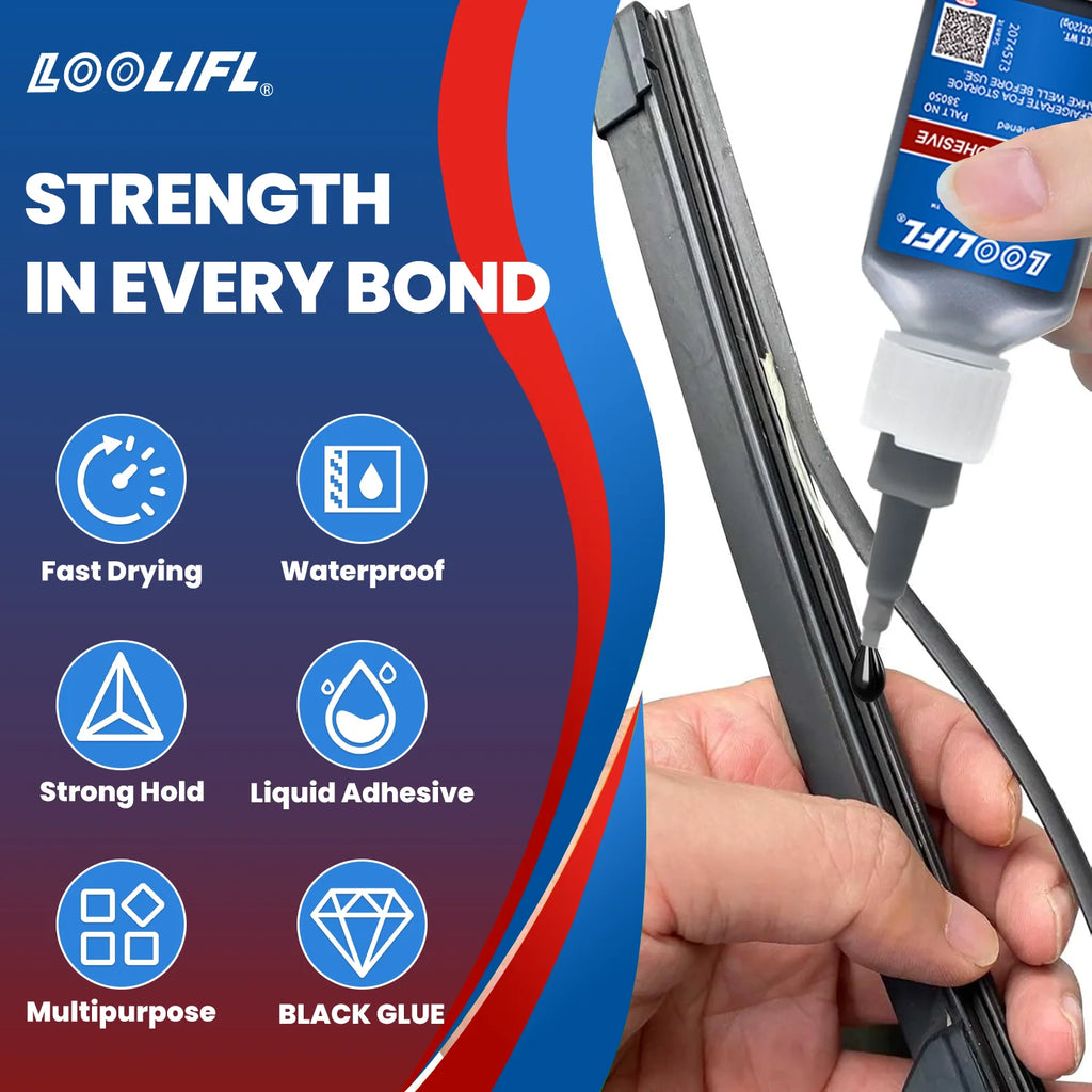 380 Black Strong Adhesive, Fast Bonding Glue, Strong Liquid Glue for Leather, Rubber, Wood, Metal, Epdm, and Other Rubbers, Stronger Than All-Purpose Glue