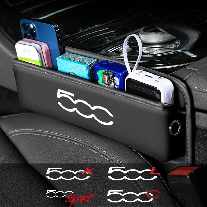 Car Special Seat Crevice Storage Box Seat Slit Catcher Organizer For Fiat 500 500C 2012 500X 500L Sport car accessories interior