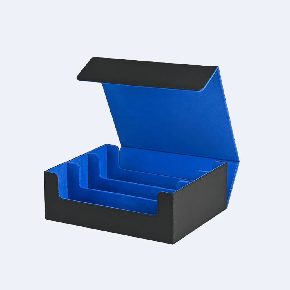Trading Card Storage Box, 1800+ Sleeved Cards, Magnetic Closure PU Leather Deck Box for MTG Pokemon YuGiOh Sports Cards Organize