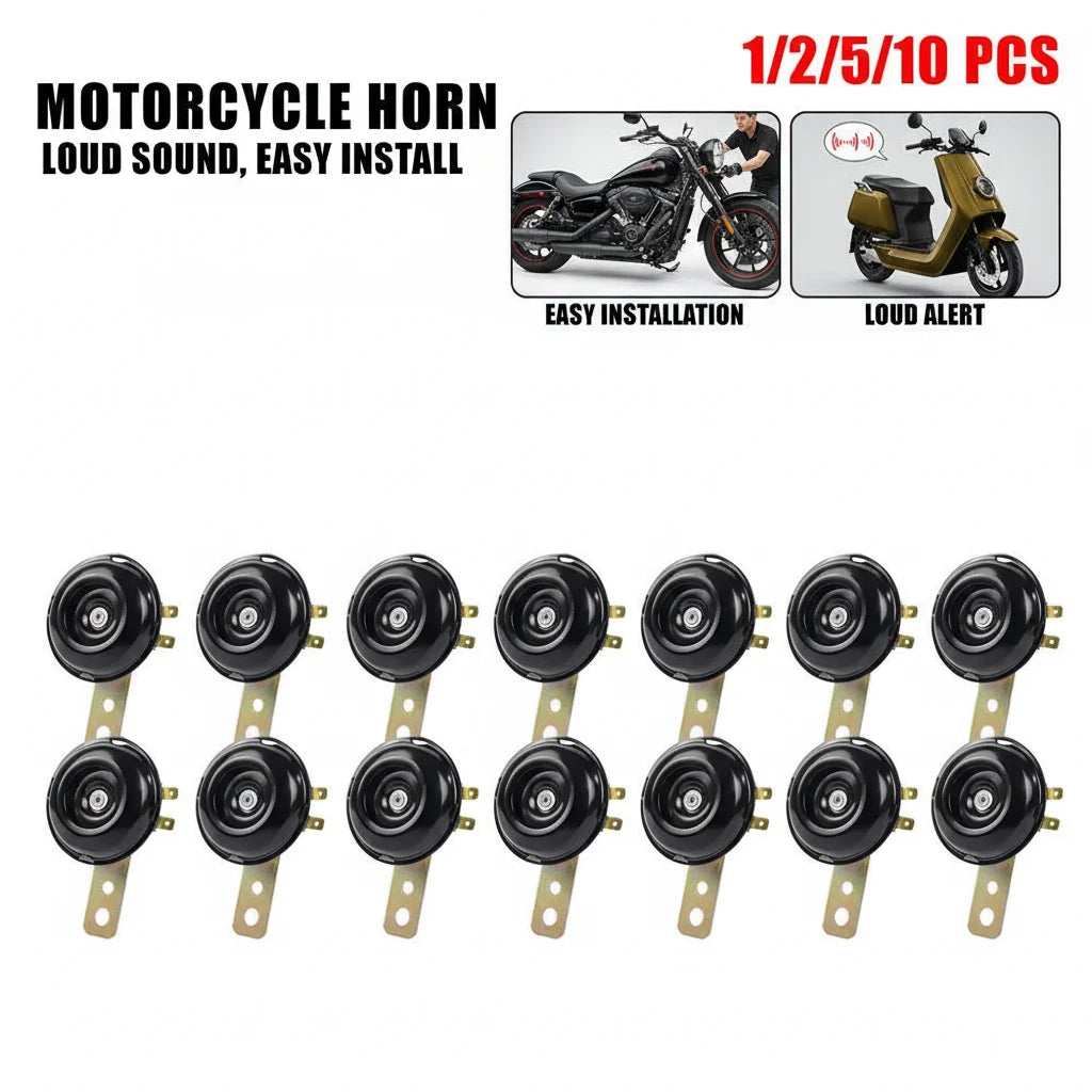 12V Super Loud Waterproof Motorcycle Horn Kit - Electric Speaker for Scooter Motorbikes E-Bikes Mopeds - Horn Accessories