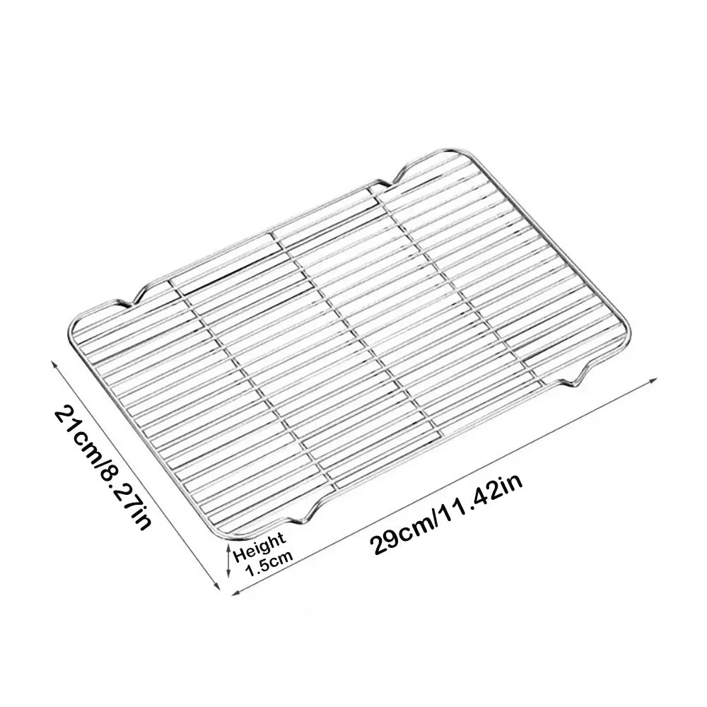 New Stainless Steel Cooling Rack Non-stick Silver Baking Tray Barbecue Cooking Mesh Shelf