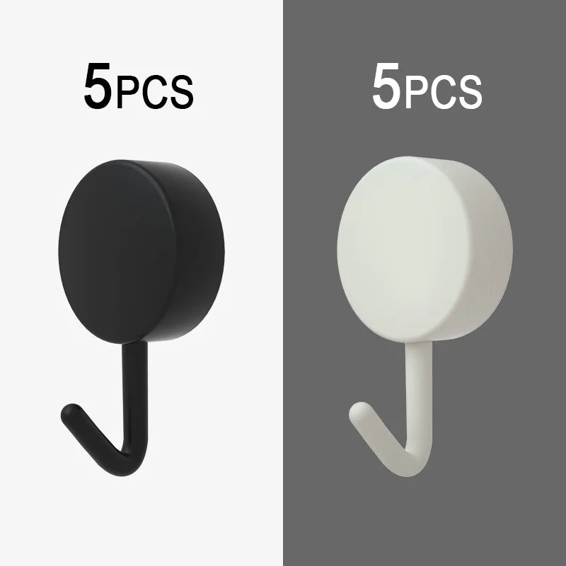 10Pcs Self Adhesive Wall Hook Strong Without Drilling Coat Bag Bathroom Door Kitchen Towel Hanger Hooks Home Storage Accessories