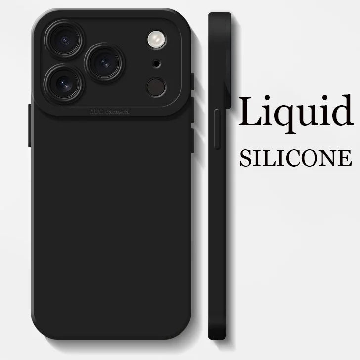 Original Silicone Pupil Camera Case For iPhone 17 Air 16 15 14 13 12 Mini 11 17 Pro Max 7 8 Plus Plain Color Armor Cover Capa