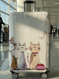 Hand Drawn Multiple Cats Print Luggage Cover, Suitable for 18-32 Inch Luggage Cover, Suitcase Protector, Travel Accessories