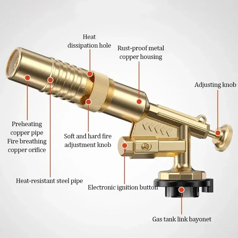 1PCS BBQ Welding Torch Gas Burner Flame Gun Blower Gas Torch Brazing Cooking Barbecue Auto Ignition Gun Kitchen Baking Tool