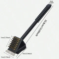 1pc-Long Handle BBQ Tool Barbecue Grill Oven Cleaning 3 in 1 CornerCopper Wire Brush for Outdoor PicnicCopper Wire Sponge Shovel