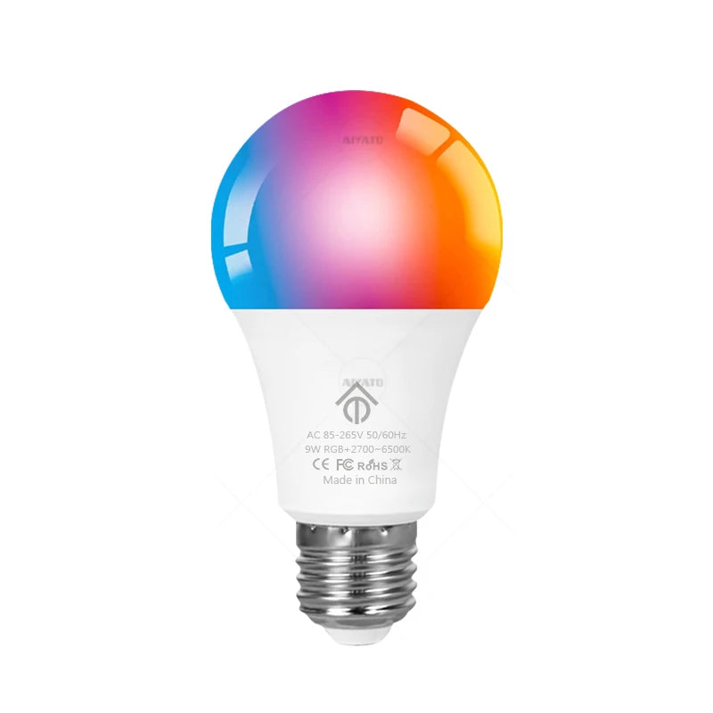 Pre Flashed TASMOTA Smart LED Bulb Colour RGBCCT Lights ESP8285 Works With Home Assistant E27 Base AC85-265V